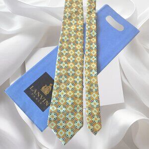 Vintage Lanvin Paris Men’s Silk Tie – 100% Silk, Made in France, Luxury Designer